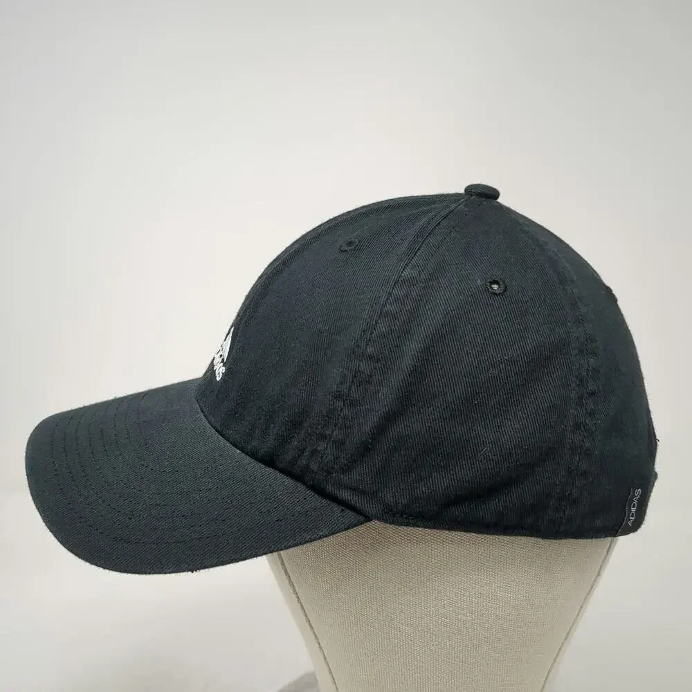 Adidas Baseball Cap Black One Size Adjustable Cotton Aeroready Logo Sport Hat